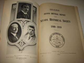 1909 10 NEVADA Historical Society 2nd Biennial Report  