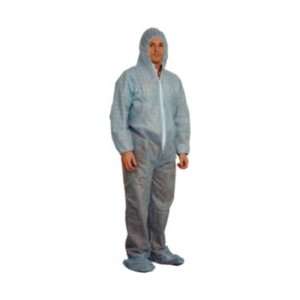   Hood&boot Lrg Blu 25pk Med Wt Disposble Coverall