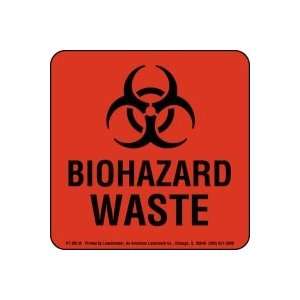  Biohazard Waste Label, 6 X 6 Office Products