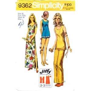  Simplicity 9362 Sewing Pattern Retro Misses Pants Dress 