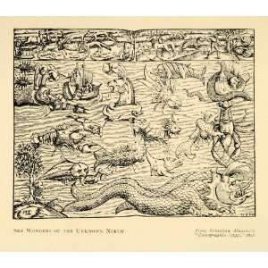  Engraving Sea Monster Chimera Beast Myth Legend Superstition Attack 