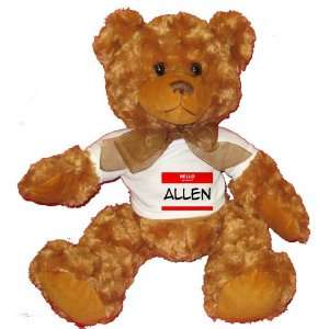   my name is ALLEN Plush Teddy Bear with WHITE T Shirt: Toys & Games