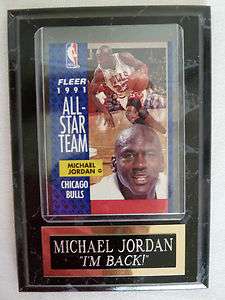Michael Jordan 1991 All Star Team Im Back Plaque  