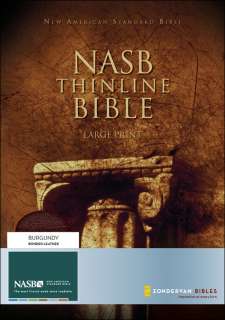 NASB Thinline Bible Large Print Burgundy Bonded Leather New American 