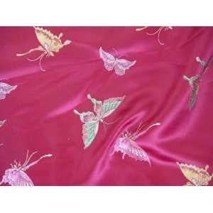  Chinese Brocade Satin Fabric (Butterfly) Arts, Crafts 