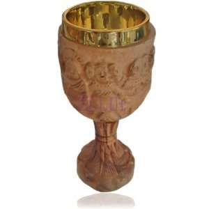 Hand Carved Last Supper Olive Wood Cup 