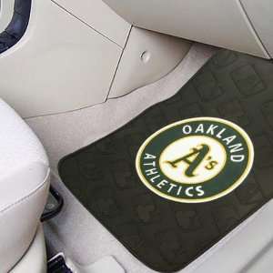  Oakland Athletics Black 2 Piece Vinyl Car Mat Set: Sports 