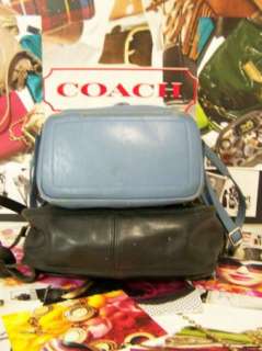 COACH Lot of 2 VTG Black City Bag Light Blue Backpack Purse Handbag 