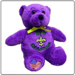  New Orleans Symbolz Plush Purple Bear Stuffed Animal: Toys 