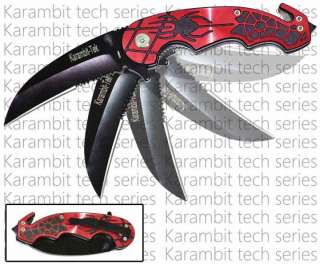   blade measuring 4. Karambit Tek written on the blade . Comes with a
