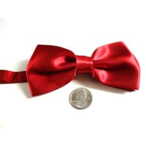  Satin clip on mens bow tie (Dark Red) 