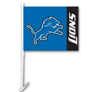   BSS   Detroit Lions NFL Car Flag with Wall Brackett: Everything Else