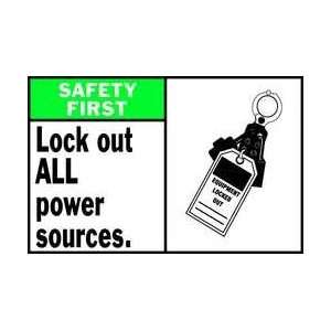 Equipment Label,safety 1st,lock Out,pk 5   BRADY:  