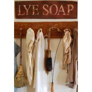  Lye Soap Sign on Old Red Barn Board: Beauty