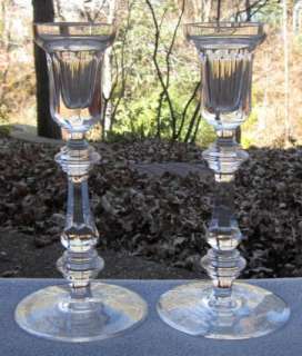 Pair Waterford Crystal 8 In. Tall Single Light Candle Holders Candle 