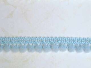 PER YARD ~Mini POM POM Fringe BLUE~ 1/2 Ribbon Trim  