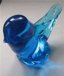 Happy Little Bluebird 3 Figure Titan Art Glass Signed  