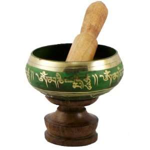 Tibetan Buddhist Singing Bowl  Green Four Inches:  Kitchen 