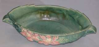 Roseville Art Pottery Green Clematis Console Bowl  