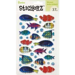  16 Holographic Tropical Fish Stickers Toys & Games