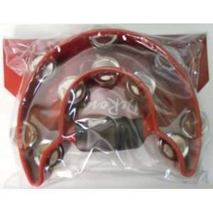 Tambourines with Metal Jingles (Red) Musical Instruments