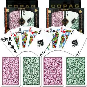   Regular Index Green/Burgundy Set of 2   Playing Cards Copag Special