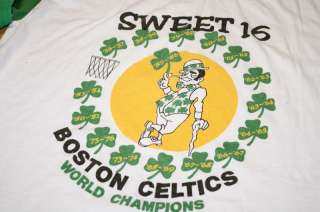 Vintage Boston Celtics T Shirt NBA Larry Bird McHale  