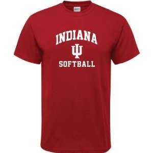   Indiana Hoosiers Cardinal Red Softball Arch T Shirt: Sports & Outdoors