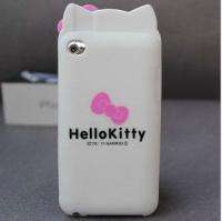 1X White Silicone Hello Kitty Bow Soft Cover Case For Apple Ipod Touch 