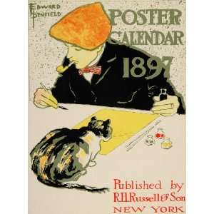  1913 Calendar Artist Cat Edward Penfield Mini Poster 