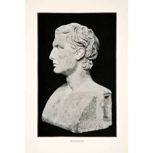  1909 Print Bust Sculpture Statue Portrait Menander 
