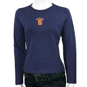  Syracuse Orange Navy Blue Ladies Logo Long Sleeve T shirt 