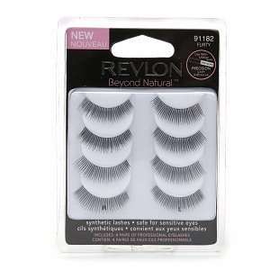   Natural Synthetic Lashes, 4 Sets of Lashes / Flirty, 4 pair: Beauty