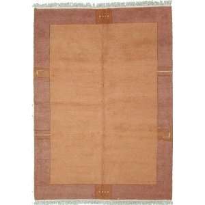   10 Peach Hand Knotted Wool Modern Tibet Rug: Furniture & Decor