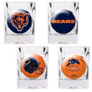  Chicago Bears 4 pc Shot Glass Set: Sports & Outdoors