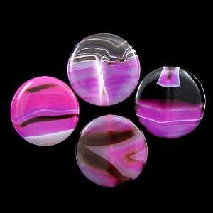  44mm pink Brazilian agate coin disc pendant