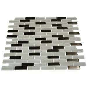   Ice Cave 1/2X2 Brick Pattern Marble & Glass Tile: Home Improvement