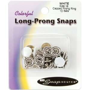  Capped Long Prong Snaps Size 16 10/Pkg White   651001 