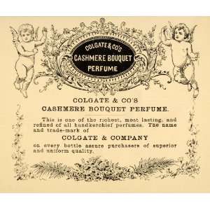  1885 Ad Colgate Cashmere Bouquet Perfume Cherub   Original 