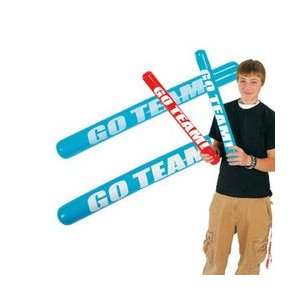   Blue Inflate Go Team Noisemaker Sticks (1 dozen)   Bulk Toys & Games