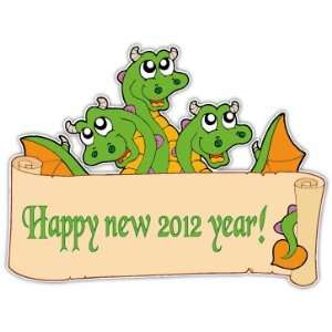  Happy New 2012 Year Dragons car bumper sticker decal 5 x 