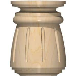   Round Traditional 5067 Fluted Bun Foot, White Oak