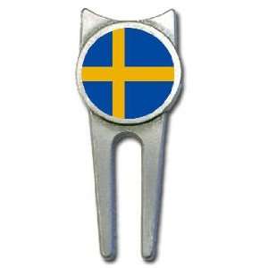 Sweden flag golf divot tool