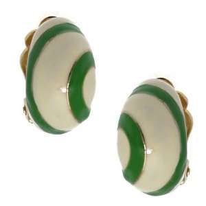  Bunnie Gold Cream Green Clip On Earrings: Jewelry