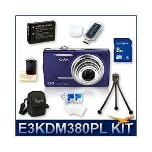  Kodak EasyShare M380 Purple Bundle w/ 8GB SD, Reader, Case 