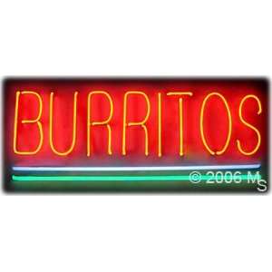 Neon Sign   Burritos   Large 13 x 32  Grocery & Gourmet 