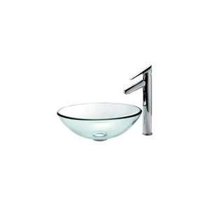   Glass Vessel Sink and Decus Bathroom Faucet Chrome: Home Improvement