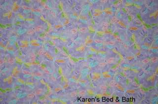 dragonfly lilac sparkles bedroom sunroom curtain valance custom sewn 