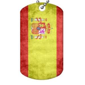 Spanish Flag Dog Tag and Chain