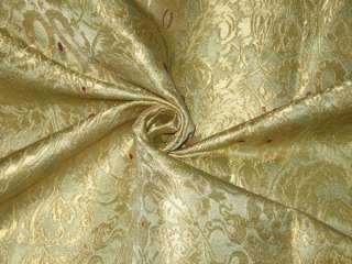 Pure Heavy Silk Brocade Fabric Dull Gold,Red & Gold  